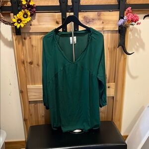 Sugar Stitch Forest Green Women's Loose Fit Long shirt/Tunic